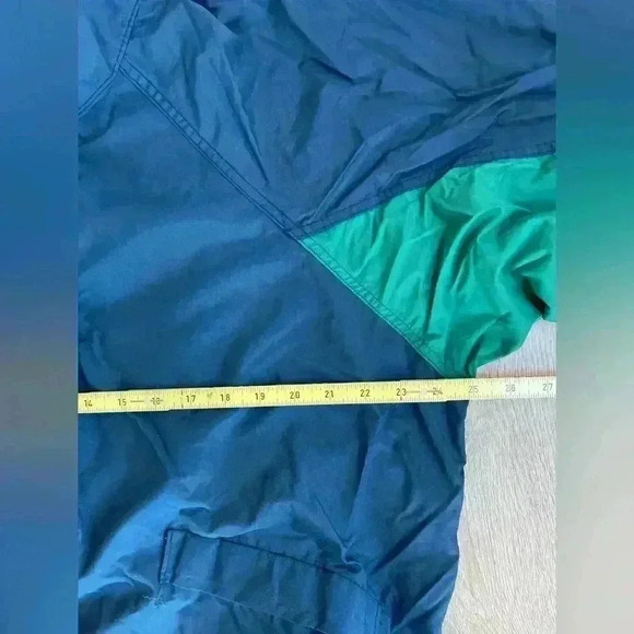 Vintage 80s 90s Turfer Mens L Windbreaker Jacket Pullover Made In USA Blue Green - Picture 6 of 8